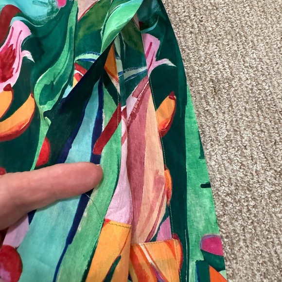 Farm Rio Banana Foliage Multicolor Puff-Sleeve Voile Midi-Dress NWT Size Small - Picture 9 of 14
